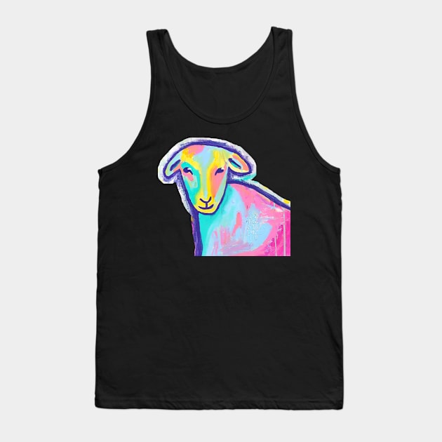 Bright abstract sheep painting mixed media Tank Top by allysci